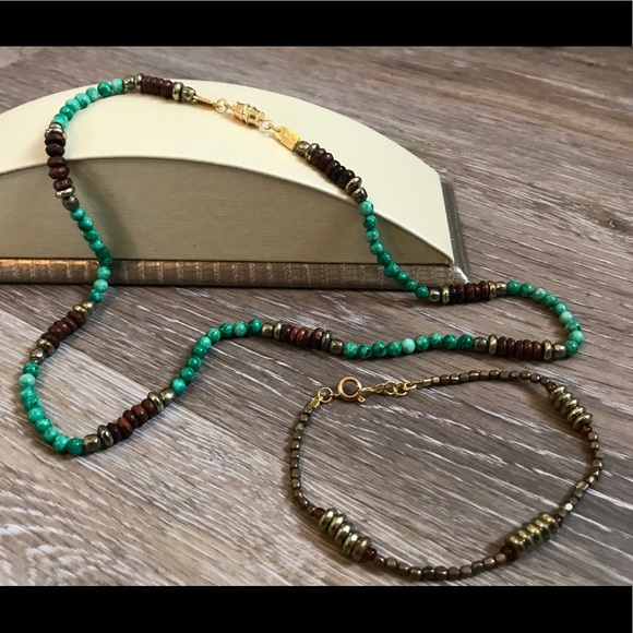 Artisan made Boho Necklace and Bracelet Set - Picture 3 of 4